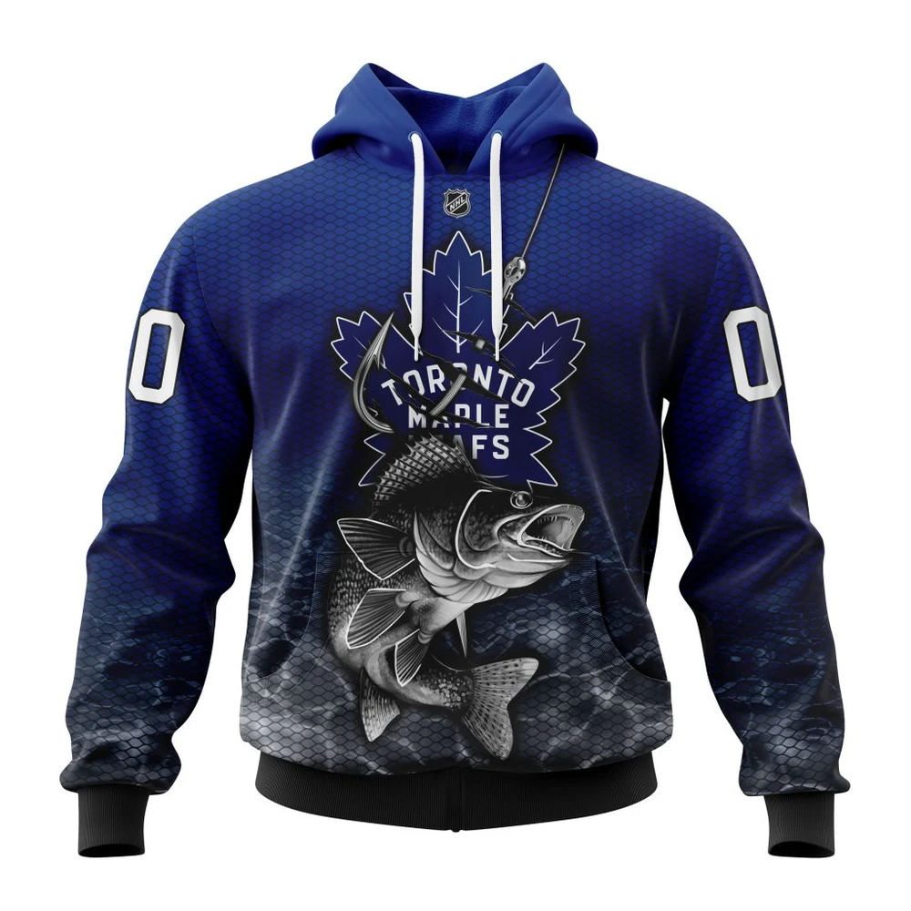 Toronto Maple Leafs Specialized Fishing All Over Print Hoodie Style 76030