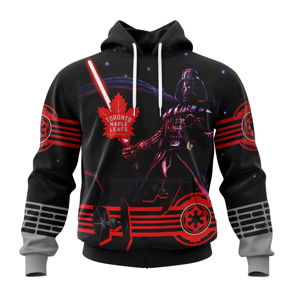 Toronto Maple Leafs Specialized Starwar Darth Vader Version Jersey All Over Print Hoodie Style 25506