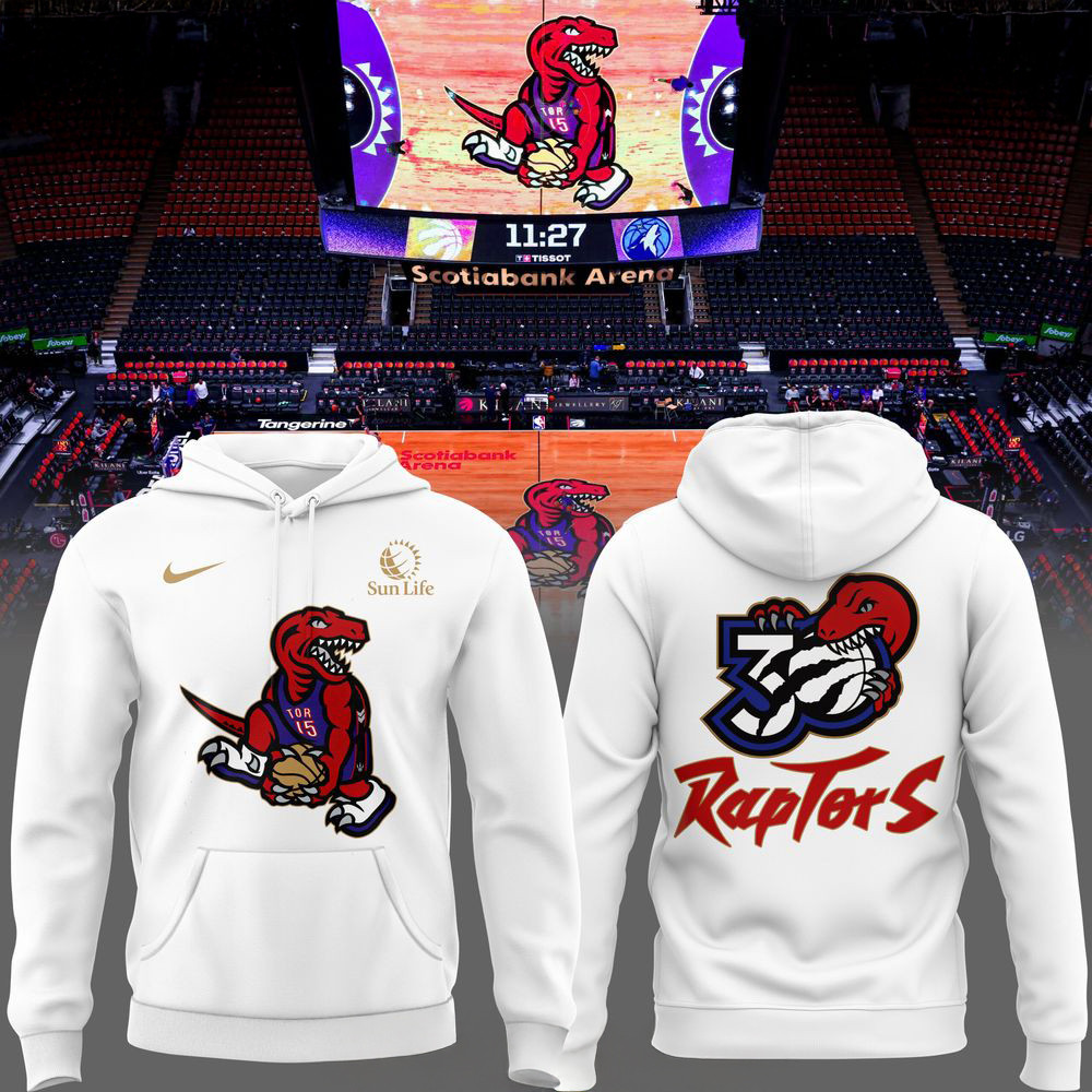 Toronto Raptors 30th Anniversary Limited White Hoodie Gift Ideas For Basketball Lovers