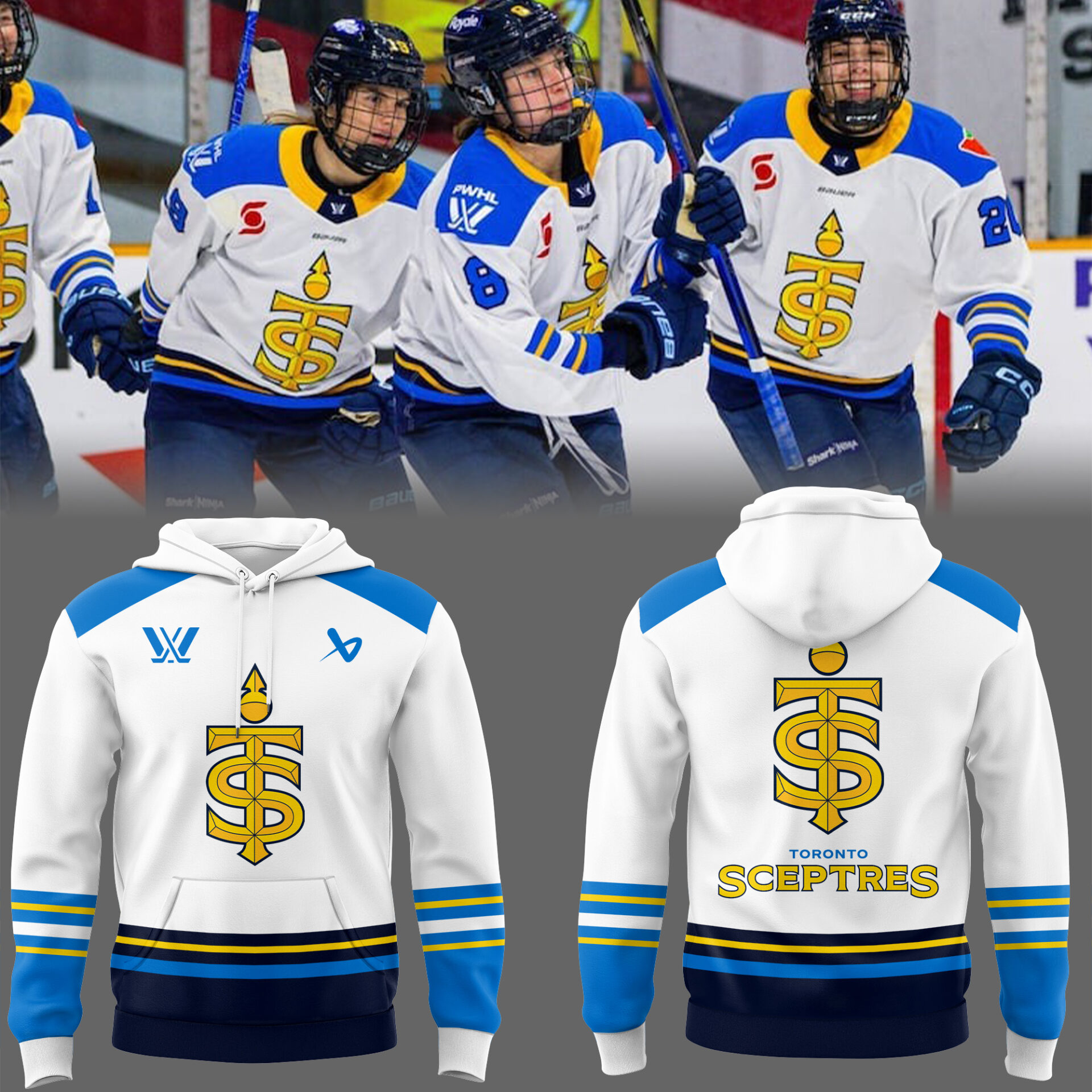 Toronto Sceptres Hockey White Hoodie Presents For Hockey Players