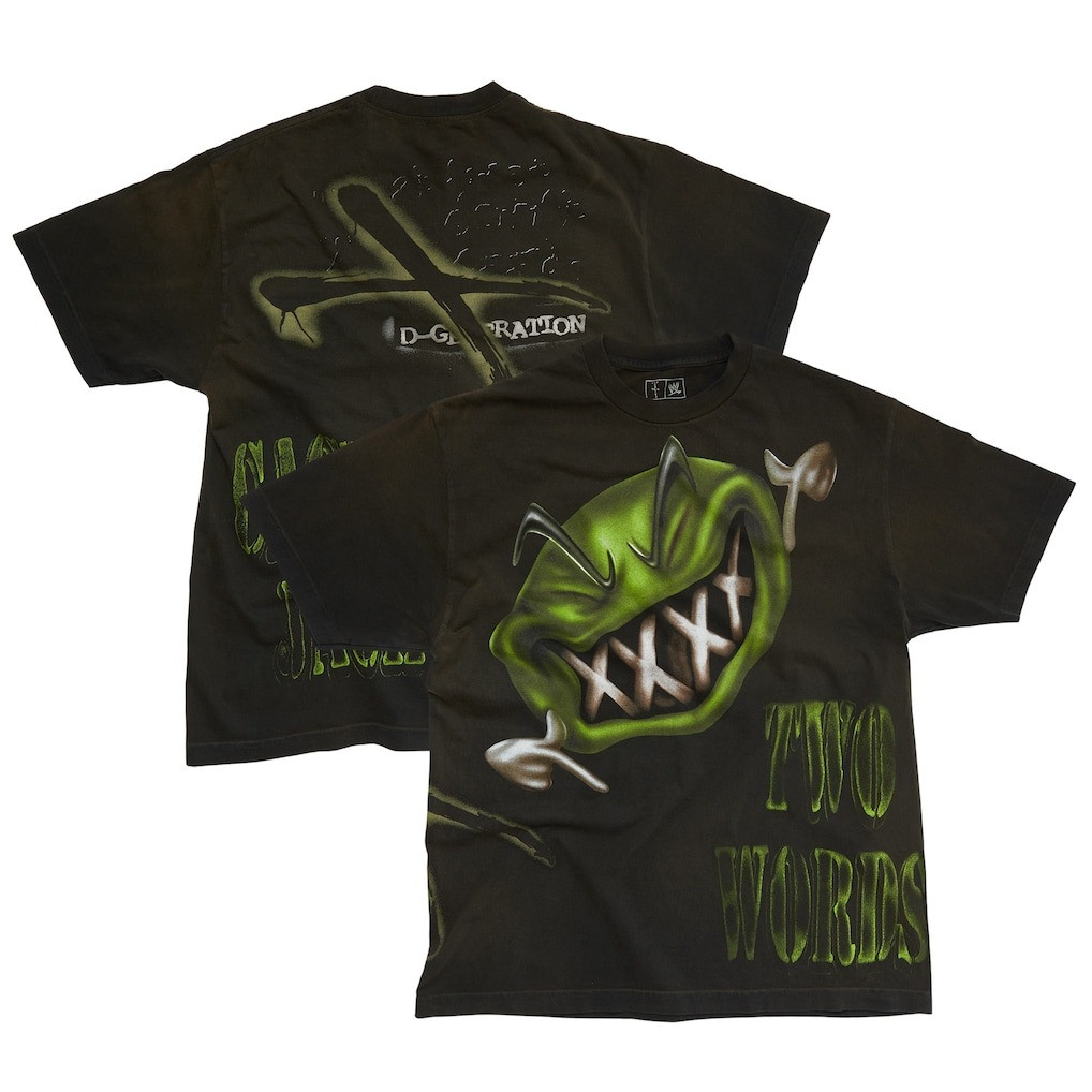 Travis Scott WWE Cactus Jack Merch Shirt Wrestlemania Merch CJ x WWE Two Words T-Shirt DX Oregontrailrvpk Shirt