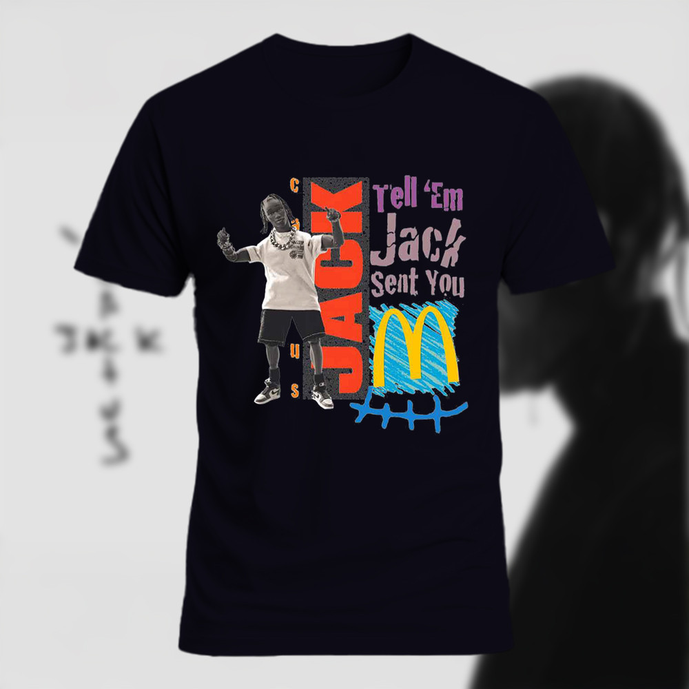 Travis Scott X McDonald's Jack Smile II Black T-Shirt Oregontrailrvpk Shirt