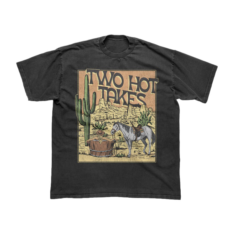 Two Hot Takes Merch Store Desert Horse Black T-Shirt For Dad Oregontrailrvpk Shirt