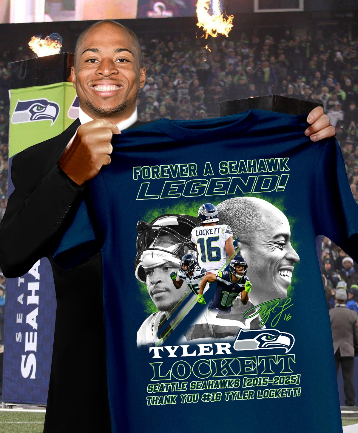 Tyler Lockett Forever A Seahawk Legend Shirteattle Seahawks Thank You #16 Tyler Lockett Oregontrailrvpk Shirt