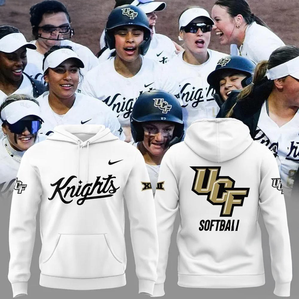 UCF Knights Softball 2025 White Hoodie Softball Lovers Gifts