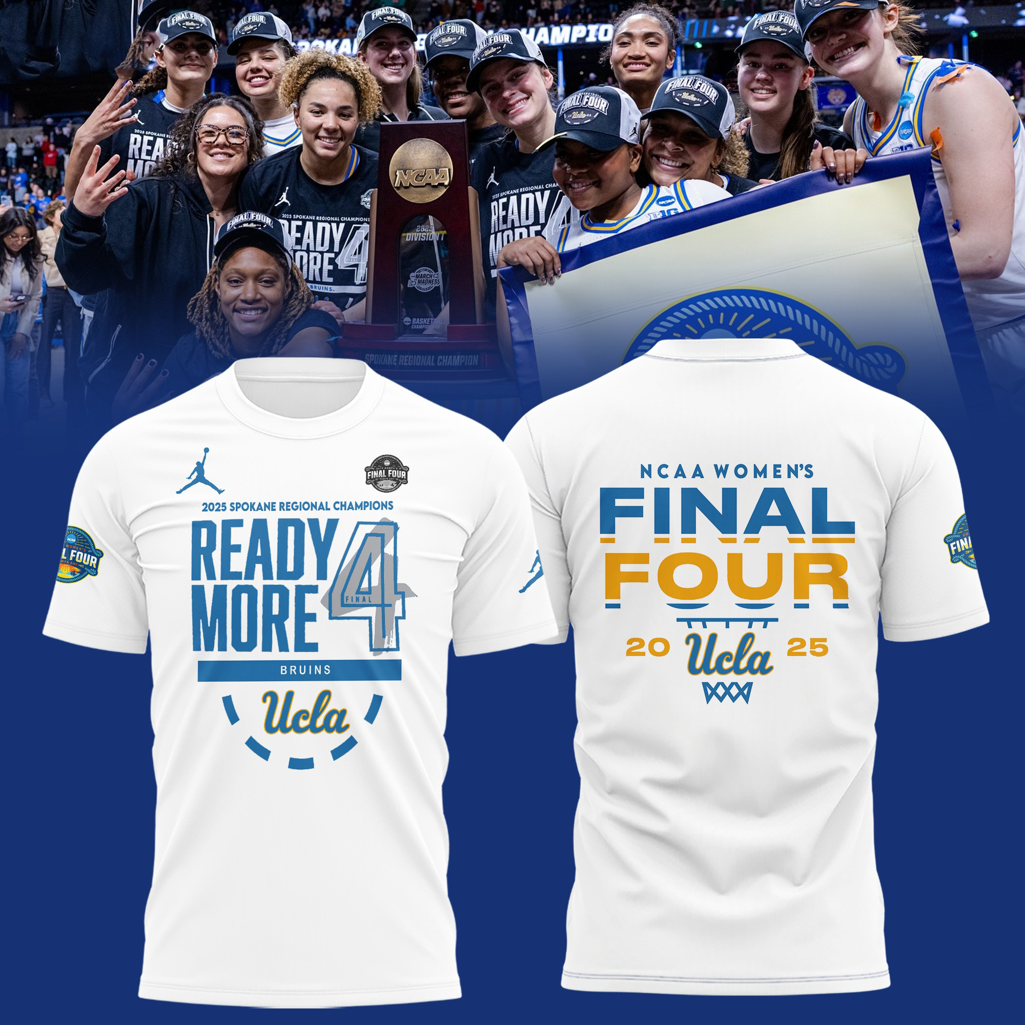UCLA Bruins NCAA Women's Basketball Final Four Regional Champions Shirt 2025 Fan Apparel Oregontrailrvpk Shirt