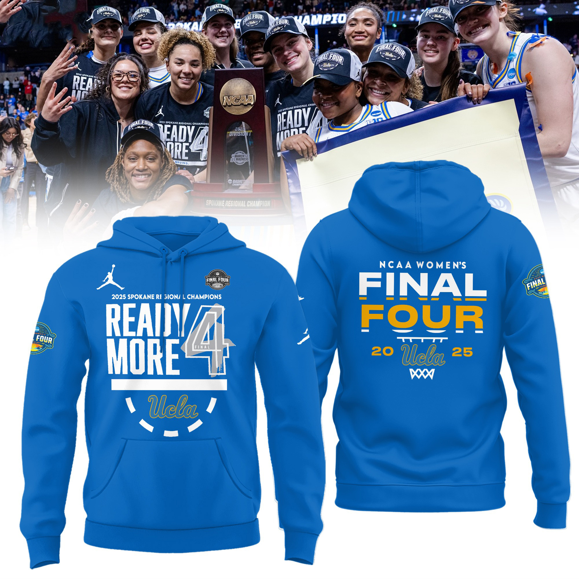 UCLA Final Four Regional Champions Hoodie 2025 NCAA Women's Basketball Merch