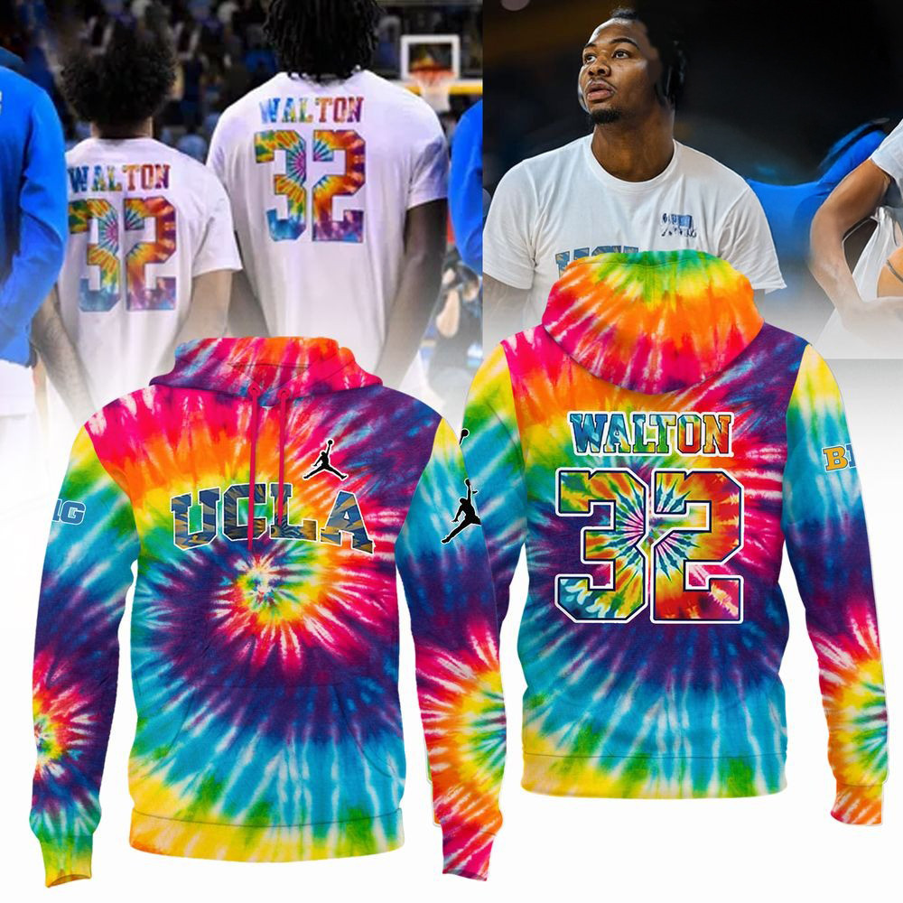 UCLA Honors The Late Bill Walton #32 Tie Dye Hoodie Presents For Basketball Fans