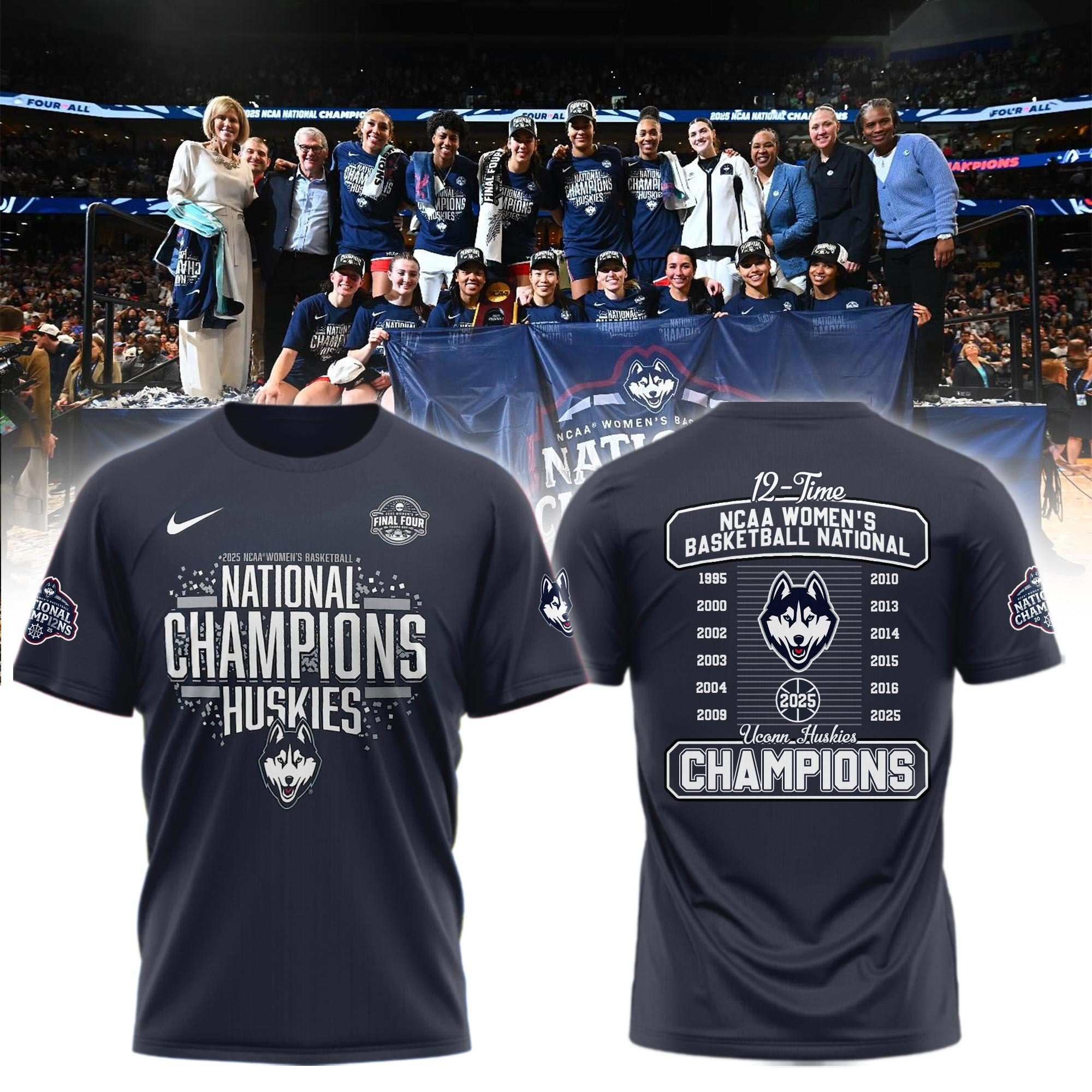 UConn 2025 Women's Basketball National Champions Shirt 12 Time Championship Cool Tee Oregontrailrvpk Shirt