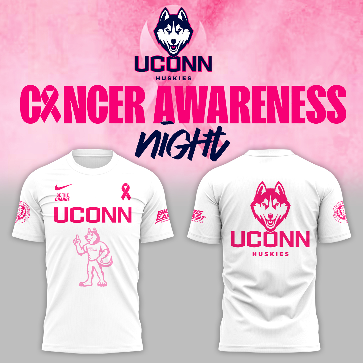 Uconn Basketball X Fight Night Cancer T-Shirt 2025 Best Gifts For Basketball Lovers Oregontrailrvpk Shirt