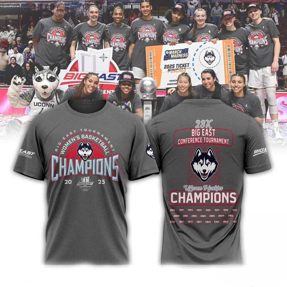 UConn Huskies 2025 BIG EAST Women's Basketball 23X Champions Locker Room Shirt Gifts For Her Oregontrailrvpk Shirt