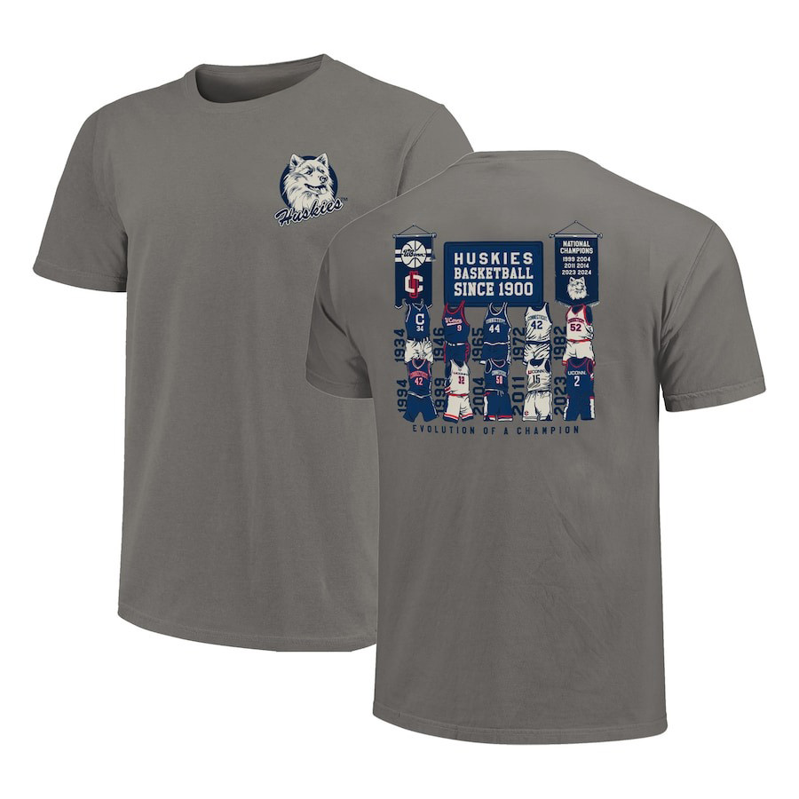 UConn Huskies Basketball Uniform History T-Shirt Gift Ideas For Basketball Lovers Oregontrailrvpk Shirt