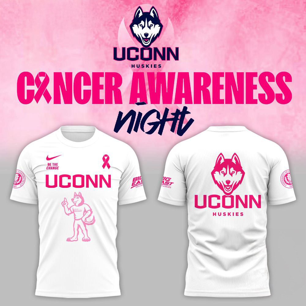 Uconn Huskies Basketball x Fight Night Cancer 2025 White Shirt Gifts For Basketball Lovers Oregontrailrvpk Shirt