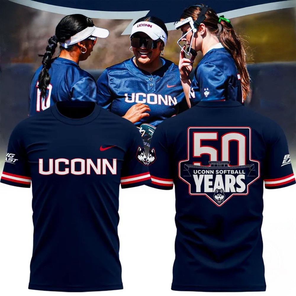 UConn Huskies Softball 50 Years 2025 Shirt Best Gift For A Softball Fan Oregontrailrvpk Shirt
