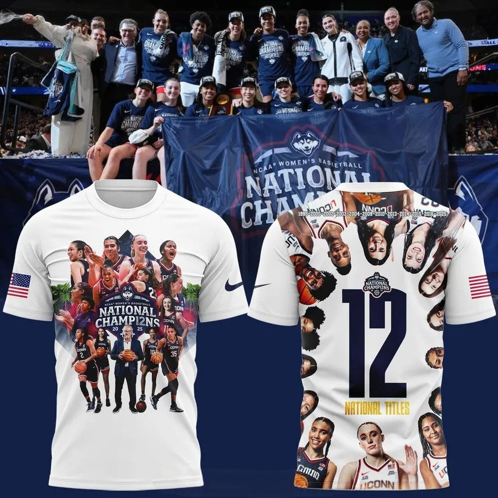 UConn Huskies Women's Basketball 12 National Titles Special T-Shirt Gift For Basketball Lover Oregontrailrvpk Shirt