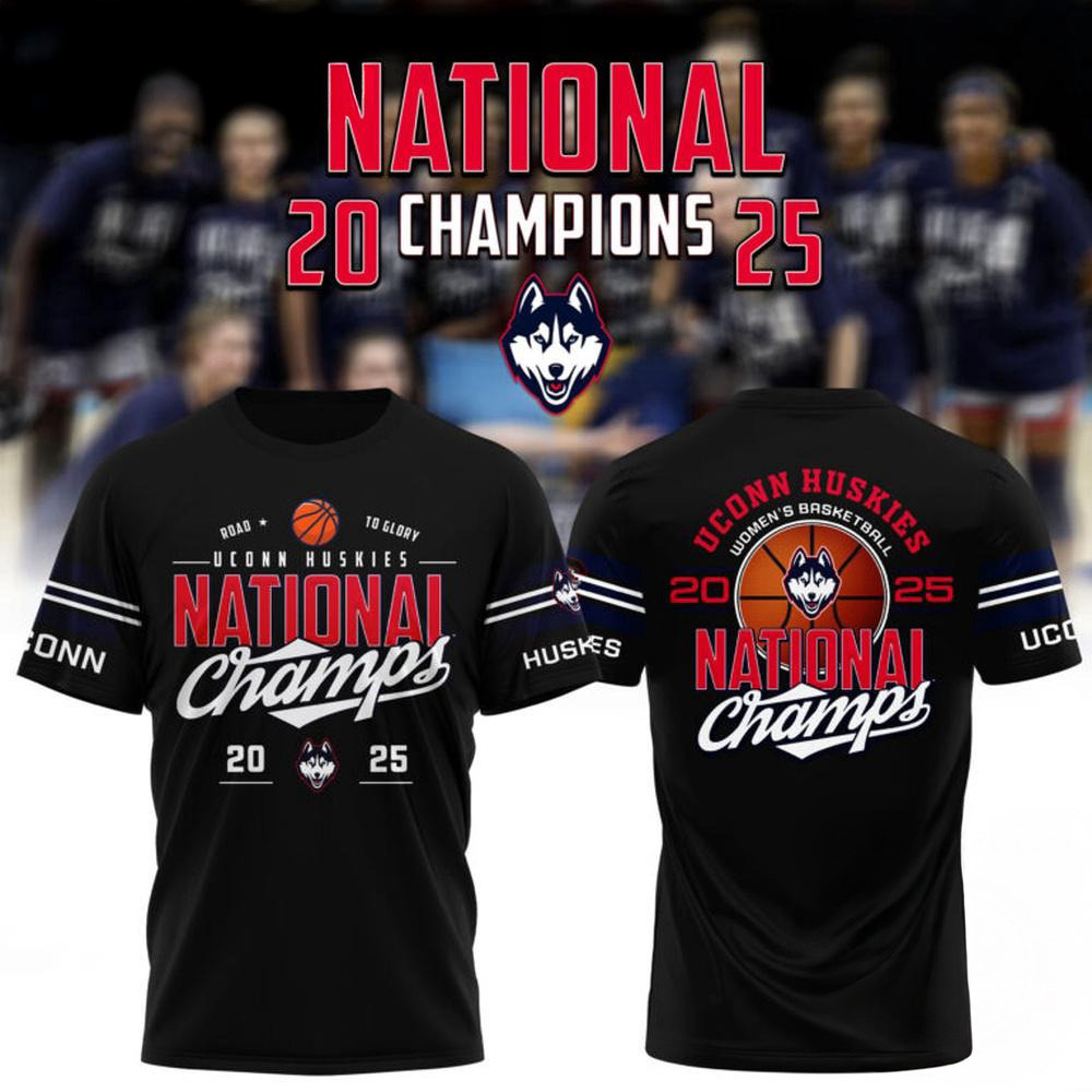 Uconn Huskies Women's Basketball 2025 Champions Winner T-Shirt Great Gifts For Basketball Fans Oregontrailrvpk Shirt