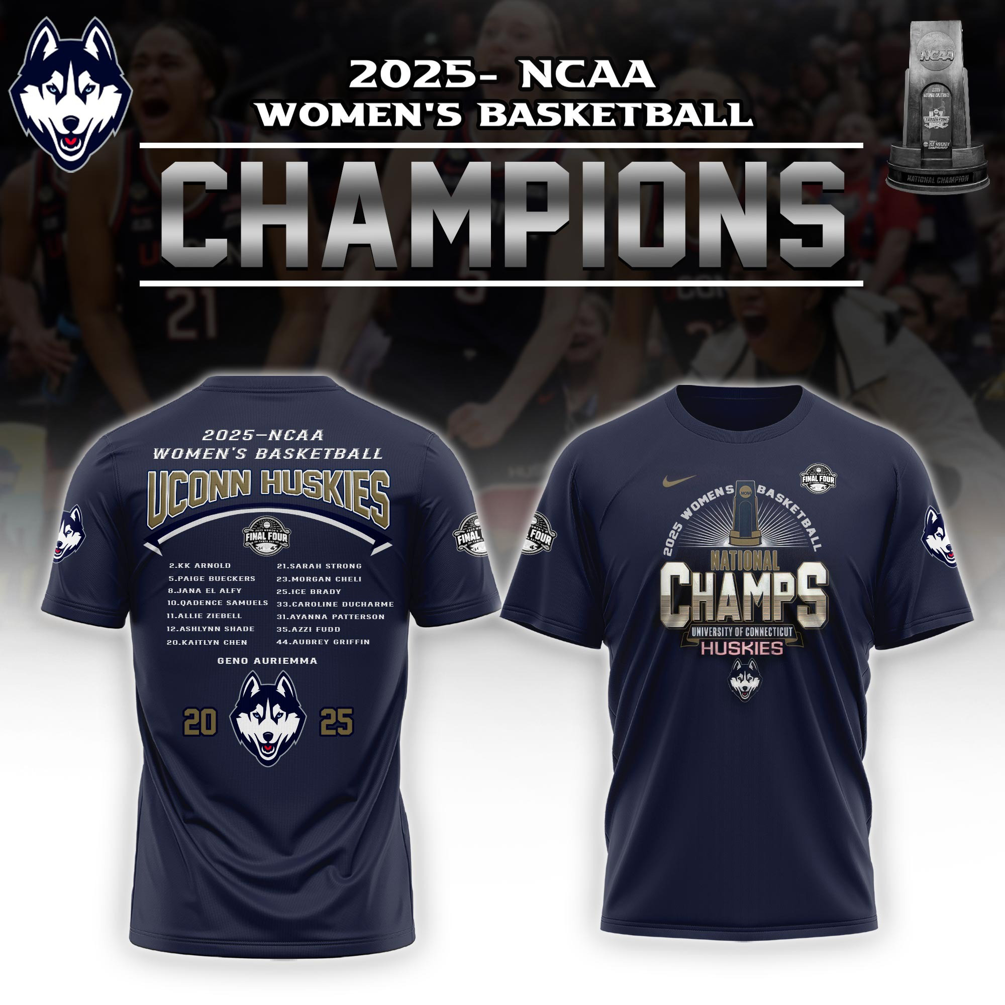 UConn Huskies Women's Basketball 2025 National Champions Shirt Presents For Dad Oregontrailrvpk Shirt