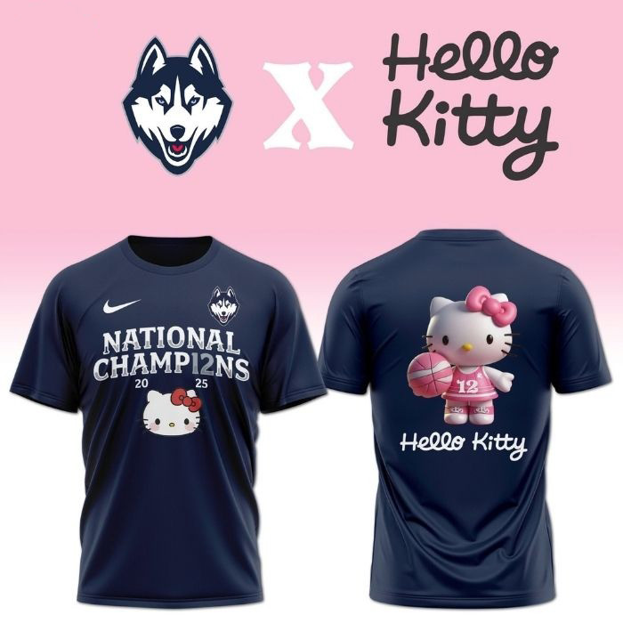 UConn Huskies Women's Basketball Hello Kitty T-Shirt Best Gifts For Basketball Lovers Oregontrailrvpk Shirt