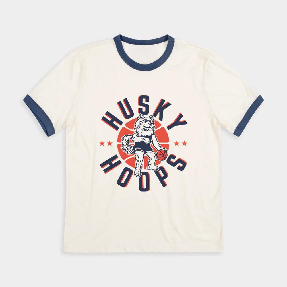 UConn Husky Hoops Ringer T-Shirt Great Gifts For Basketball Fans Oregontrailrvpk Shirt