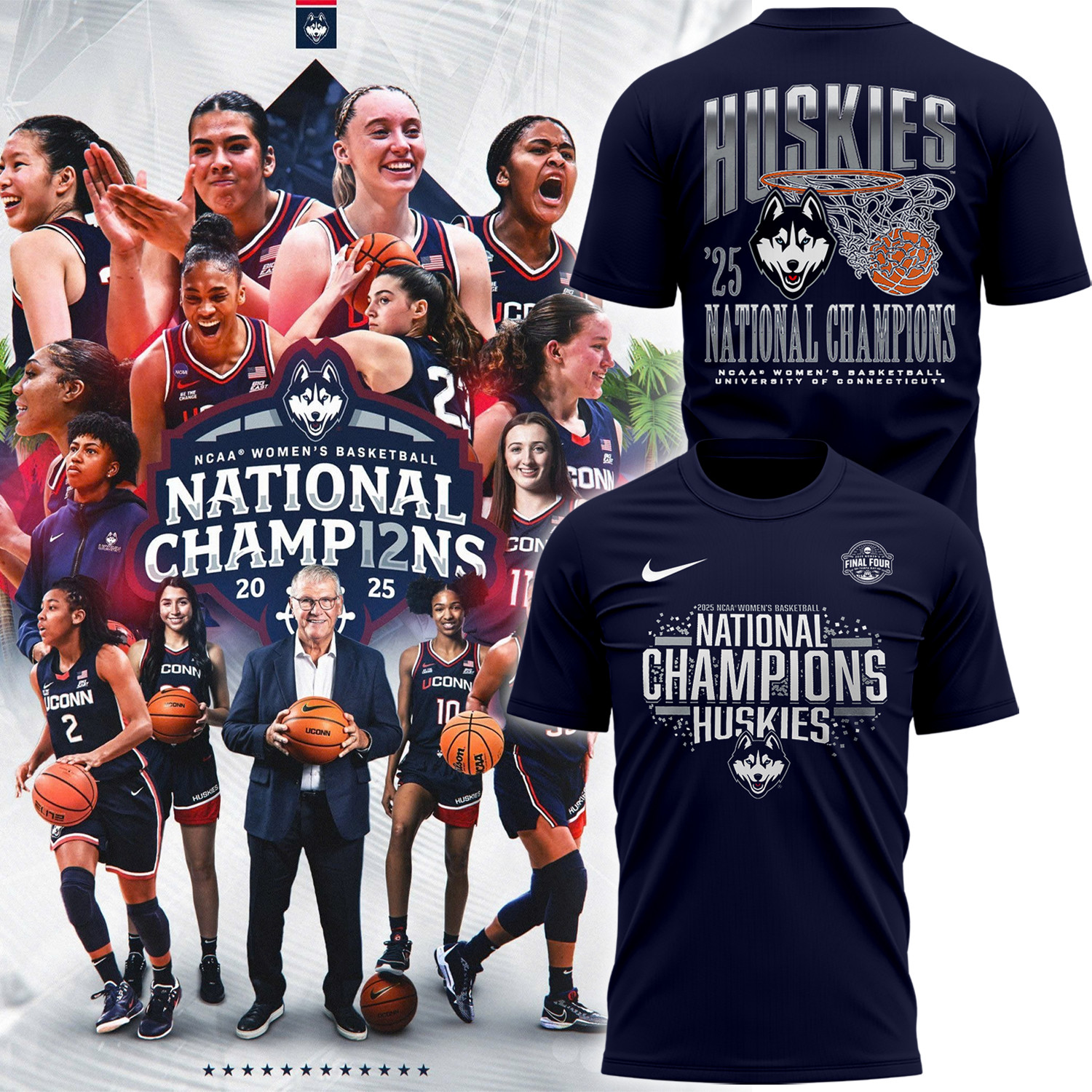 Uconn National Champions 2025 T-Shirt NCAA Women's Basketball Championship Fan Oregontrailrvpk Shirt