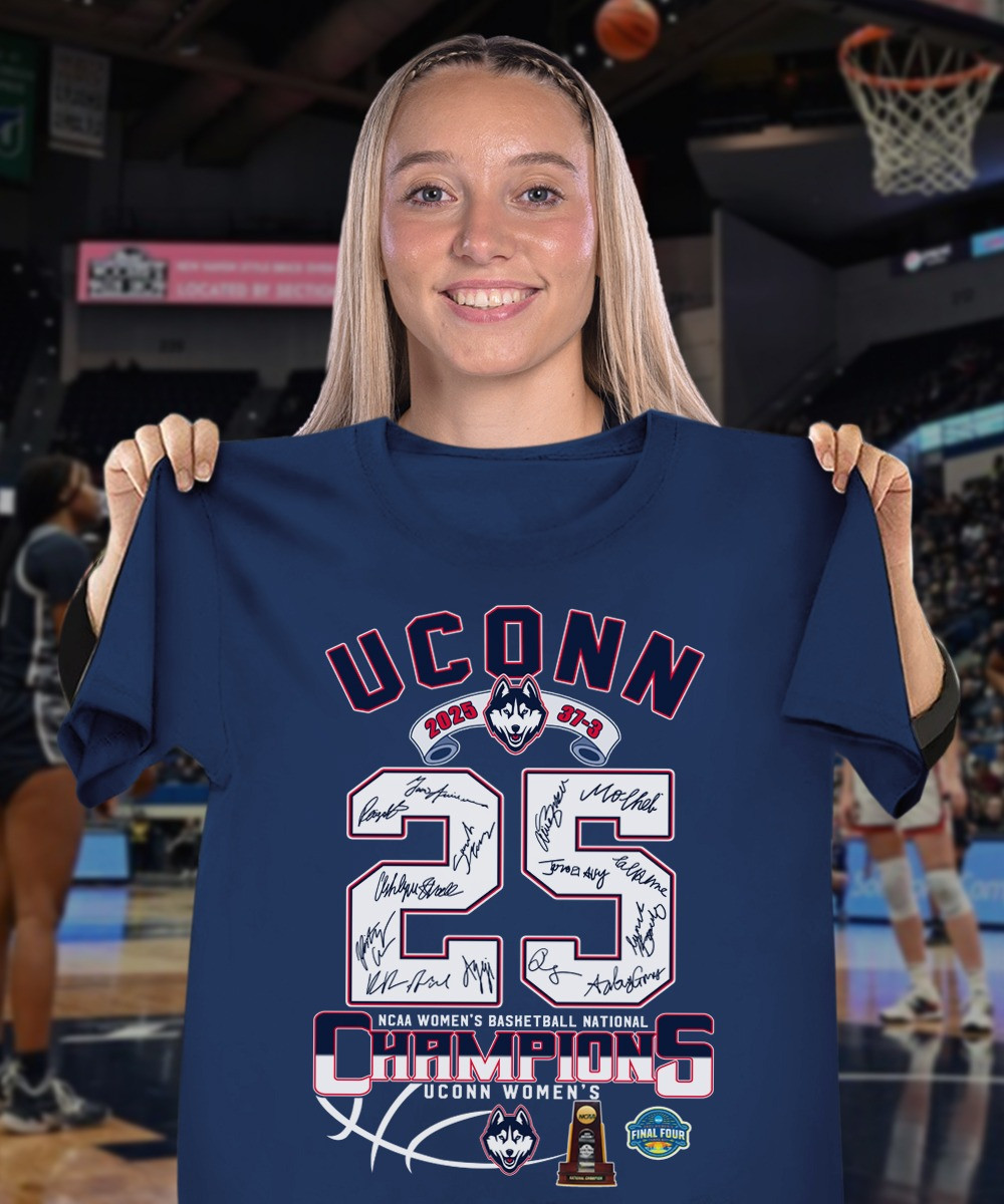 Uconn National Championship 2025 Shirtignature Women's Basketball Championships Oregontrailrvpk Shirt