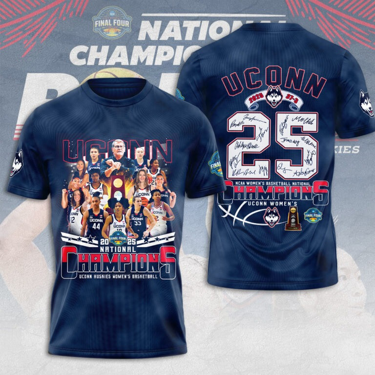 Uconn National Championship 2025 T-Shirtignature Women's Basketball Championships Merch Oregontrailrvpk Shirt