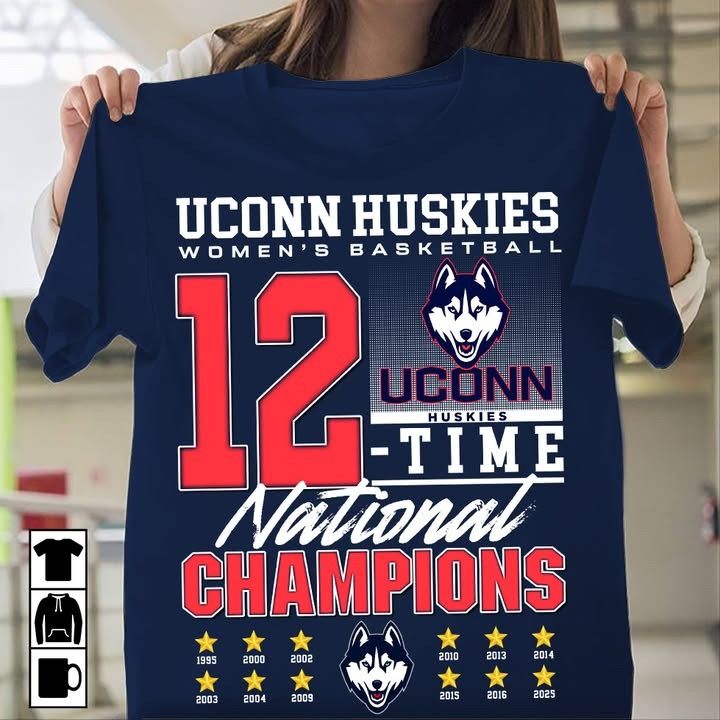 Uconn National Championship T-Shirt 2025 NCAA Women's Basketball 12-Time Champions Merch Oregontrailrvpk Shirt