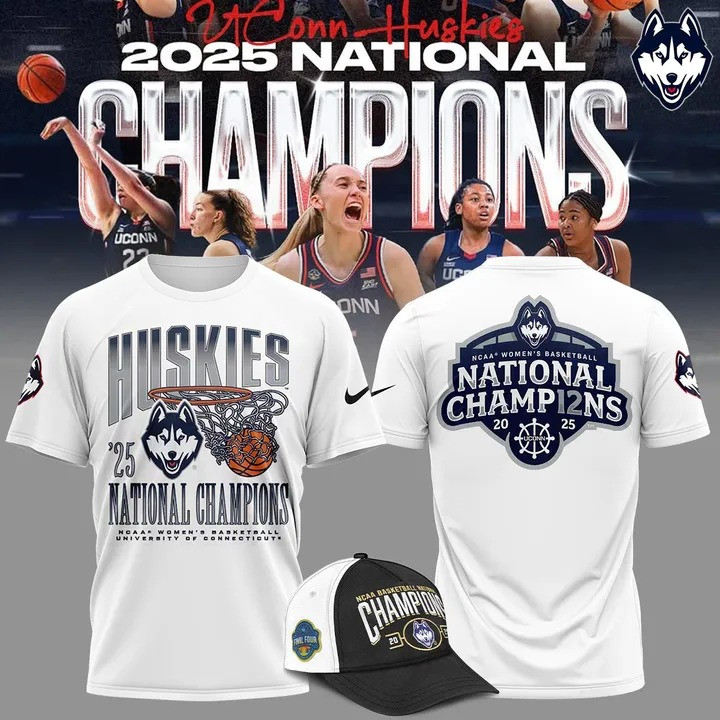 Uconn Women's Basketball National Champions 2025 T-Shirt Hat Uconn Huskies Fan Merchandise Oregontrailrvpk Shirt