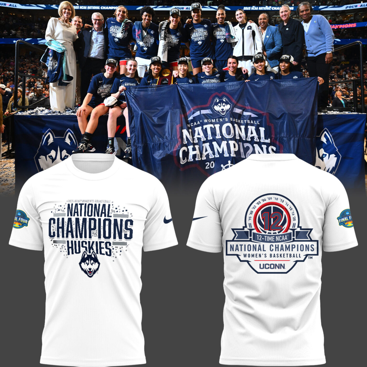 Uconn Women's Basketball National Championship T-Shirt 2025 12 Time NCAA Champions Apparel Oregontrailrvpk Shirt
