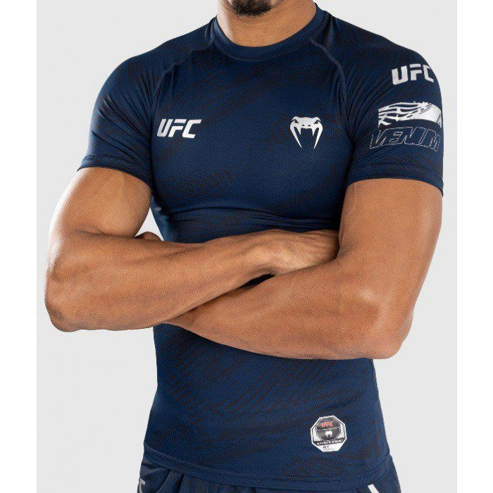UFC Fusion by Venum Fight Week Men's Performance Short Sleeve Rashguard Oceanic Blue Best Gift For Big Fan Lovers Oregontrailrvpk Shirt