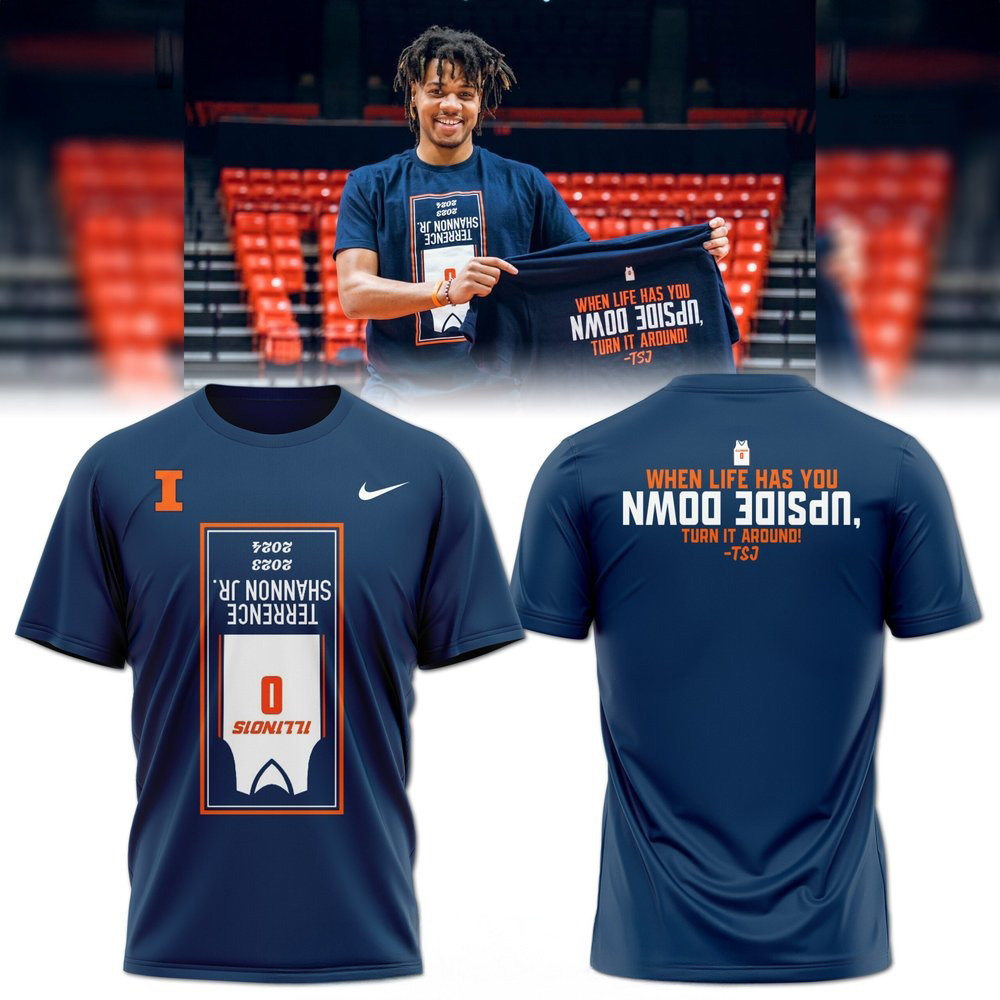 Upside Down Terrence Shannon Illinois Fighting Illini T-Shirt Best Gift For A Basketball Fan Oregontrailrvpk Shirt