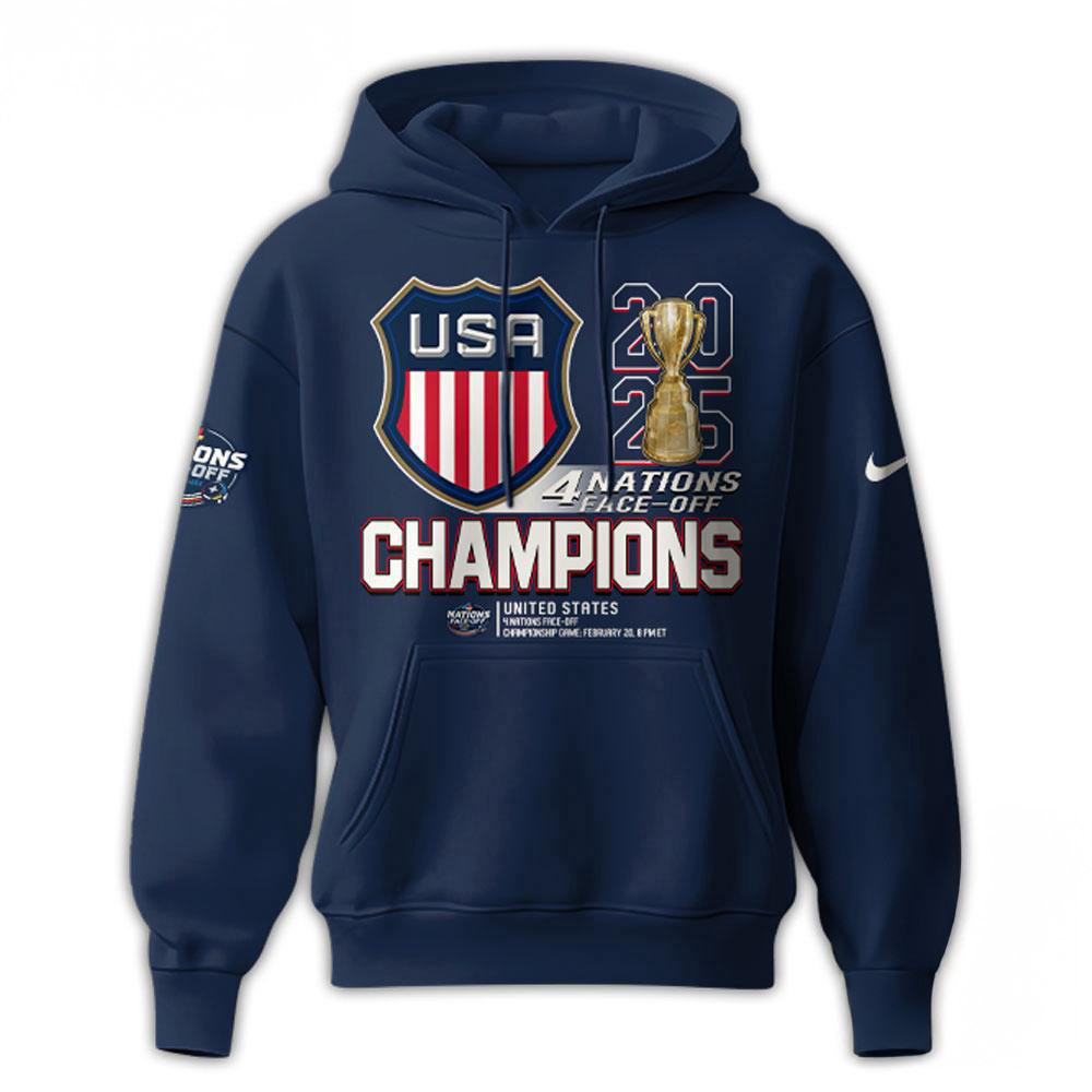 USA Hockey 2025 4 Nations Face-Off Champions New Hoodie Presents For Hockey Lovers