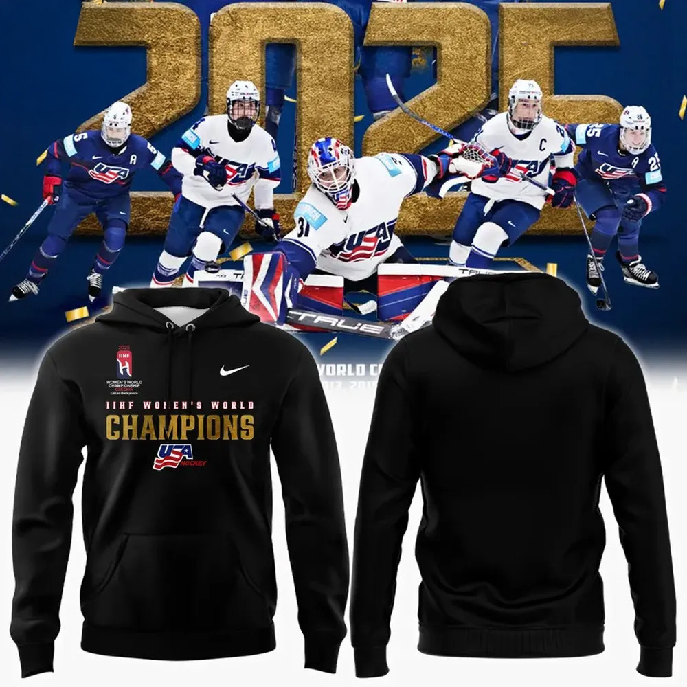 USA Hockey IIHF Women's World Champions 2025 Hoodie Great Gifts For Hockey Fans