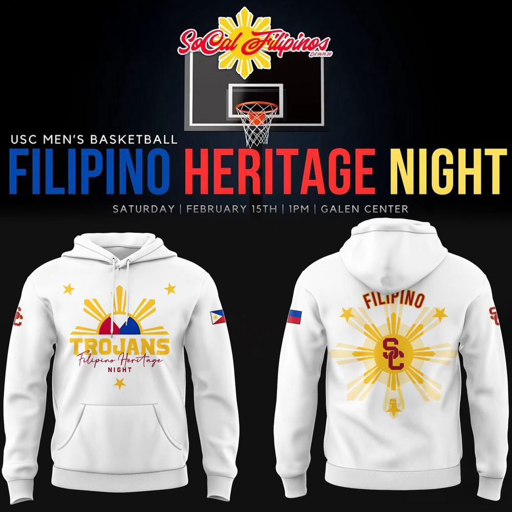 USC Trojans Filipino Heritage Night White Hoodie Filipino Trojans