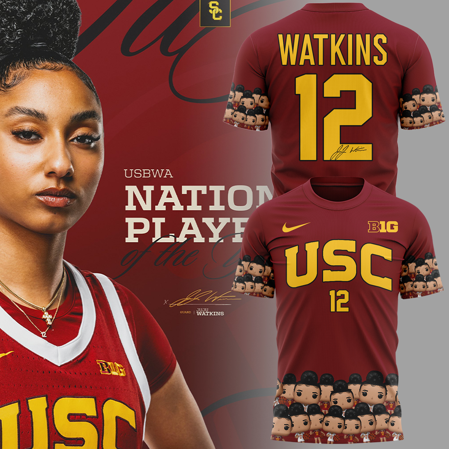 USC Trojans JuJu Watkins Player Of The Year T-Shirt Best Basketball Gifts Oregontrailrvpk Shirt