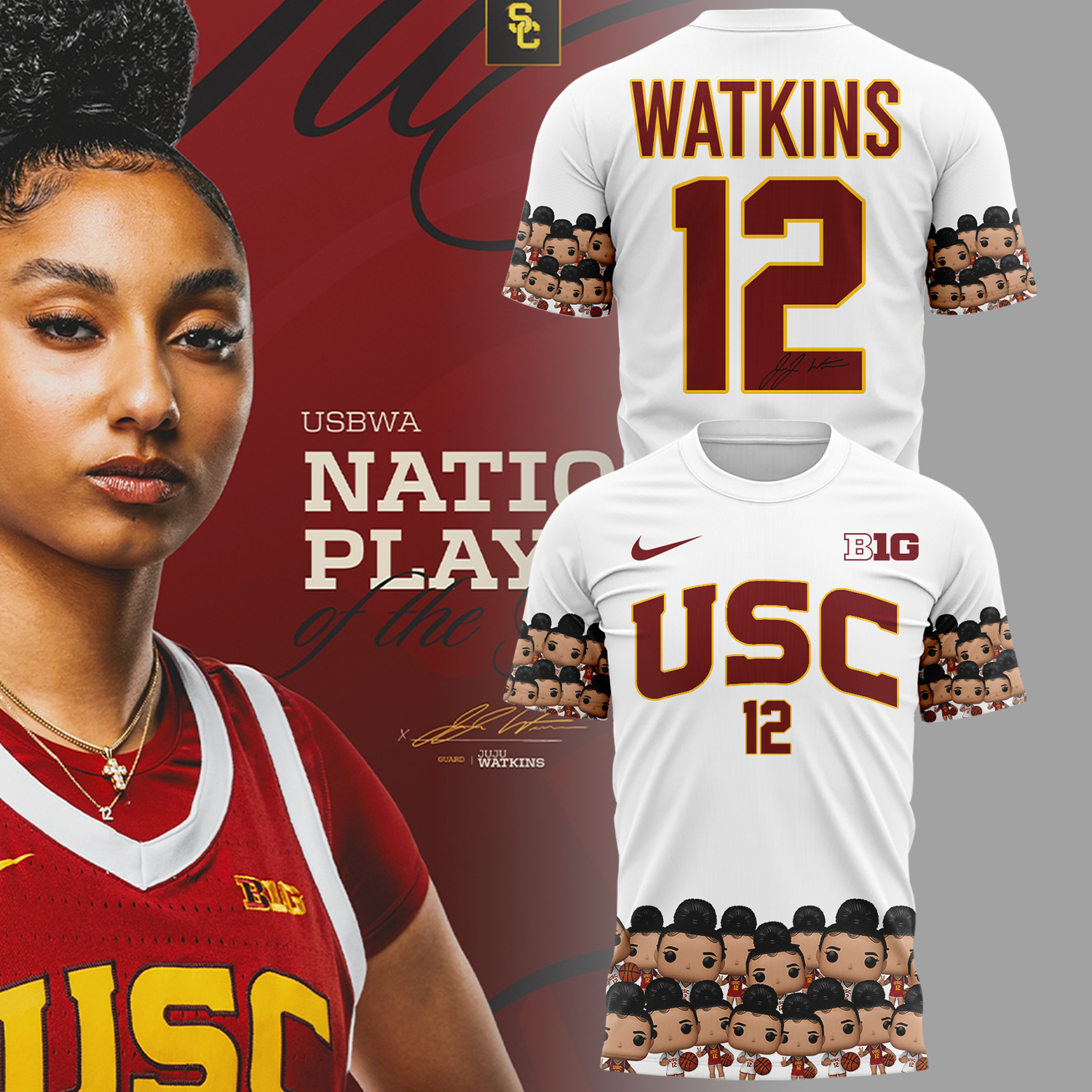 USC Trojans JuJu Watkins Player Of The Year T-Shirt Good Gifts For Basketball Players Oregontrailrvpk Shirt