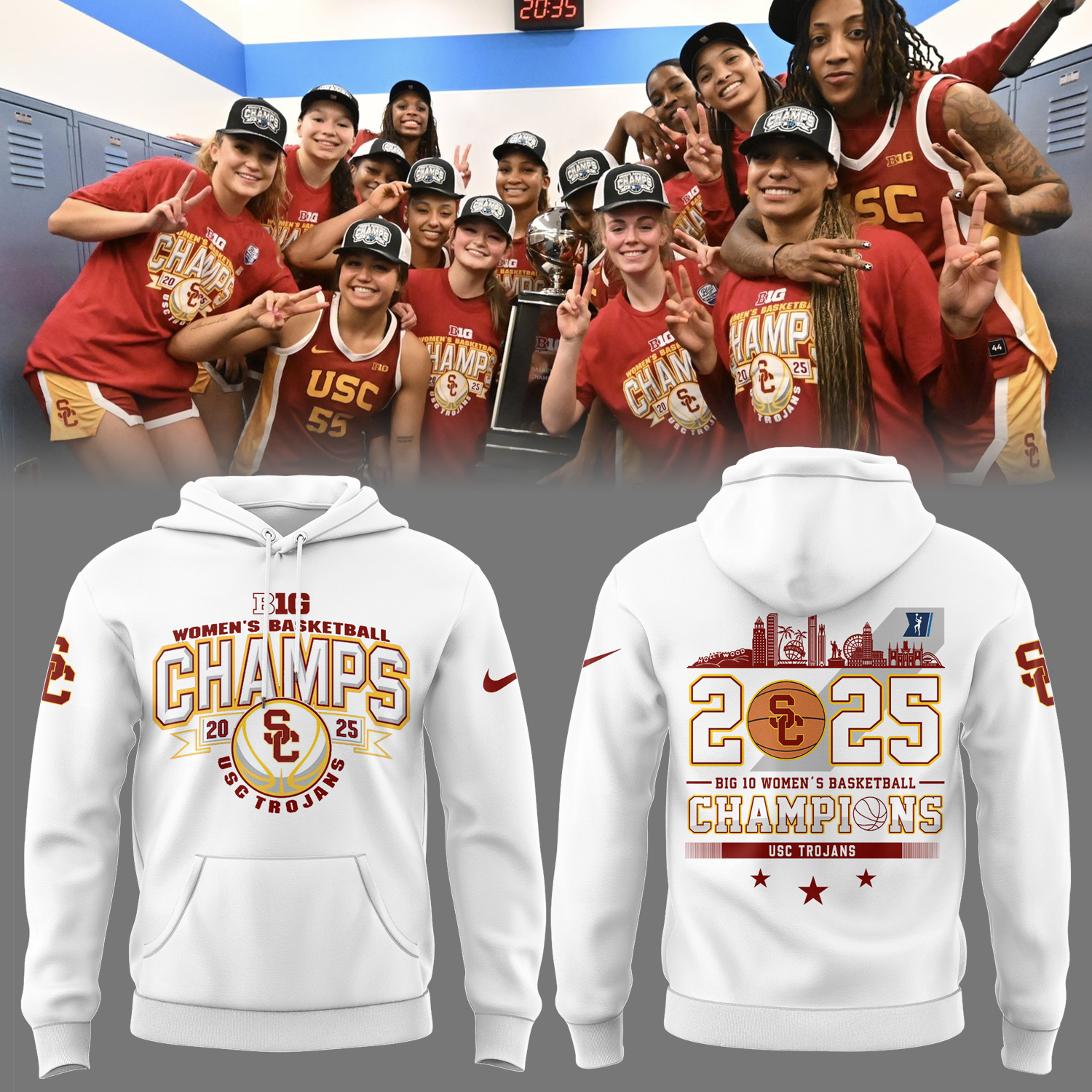 USC Women's Basketball x CHAMPIONS Hoodie Basketball Coaches Gifts