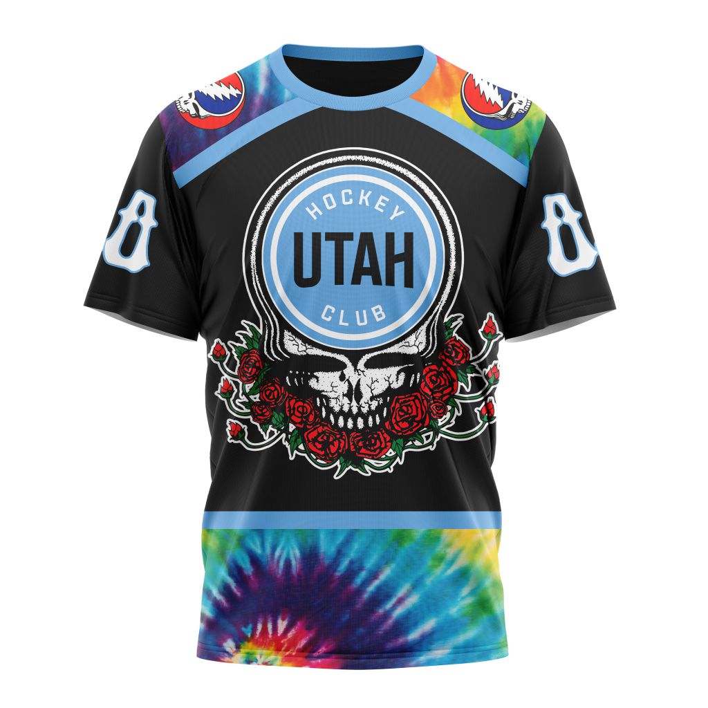 Utah Hockey Club Special Grateful Dead Design Personalized Name And Number T-Shirt Oregontrailrvpk Shirt
