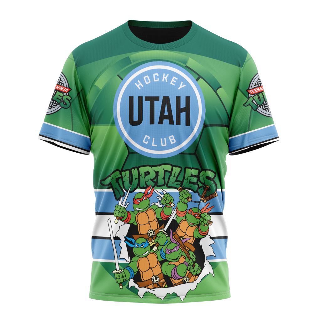 Utah Hockey Club Special Teenage Mutant Ninja Turtles Design 02 Personalized Name And Number T-Shirt Oregontrailrvpk Shirt