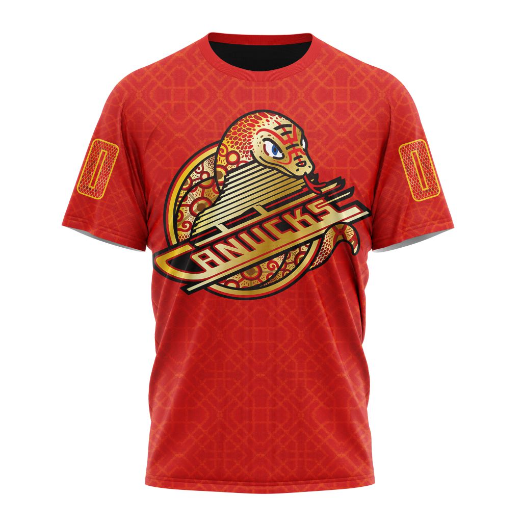 Vancouver Canucks Lunar New Year 2025 Snake Design Personalized Name And Number T-Shirt Oregontrailrvpk Shirt