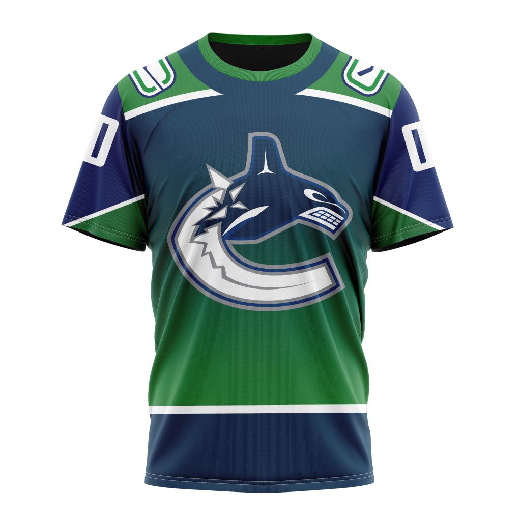 Vancouver Canucks New Gradient Series Concept Personalized Name And Number T-Shirt Oregontrailrvpk Shirt