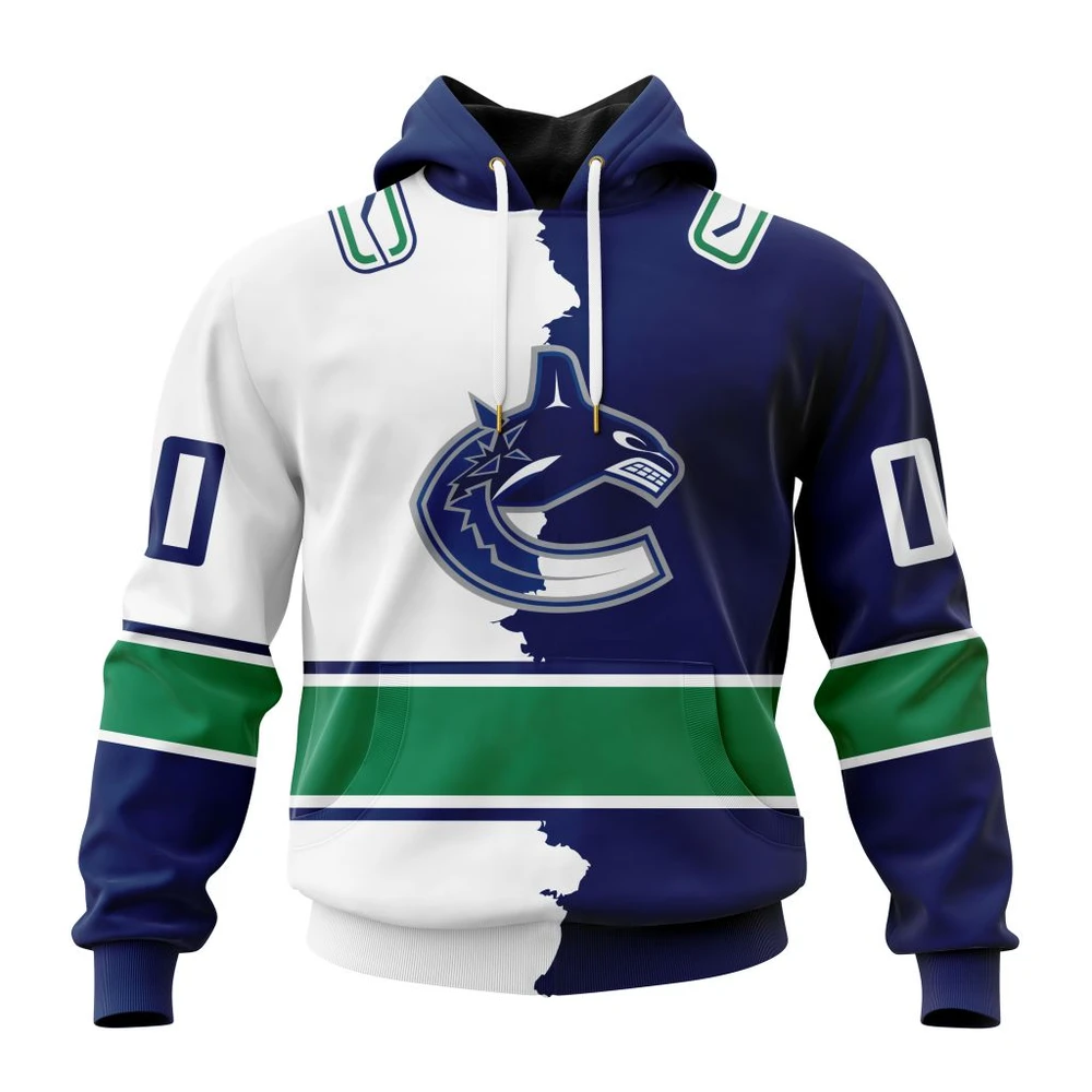 Vancouver Canucks Personalize Home Mix Away Kits All Over Print Hoodie Style 82438