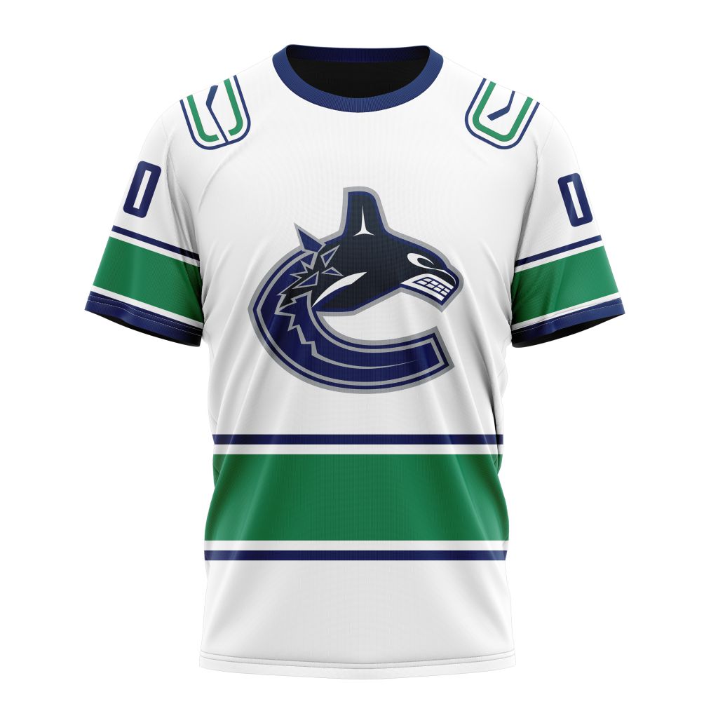 Vancouver Canucks Personalized Away Kits Personalized Name And Number T-Shirt Oregontrailrvpk Shirt