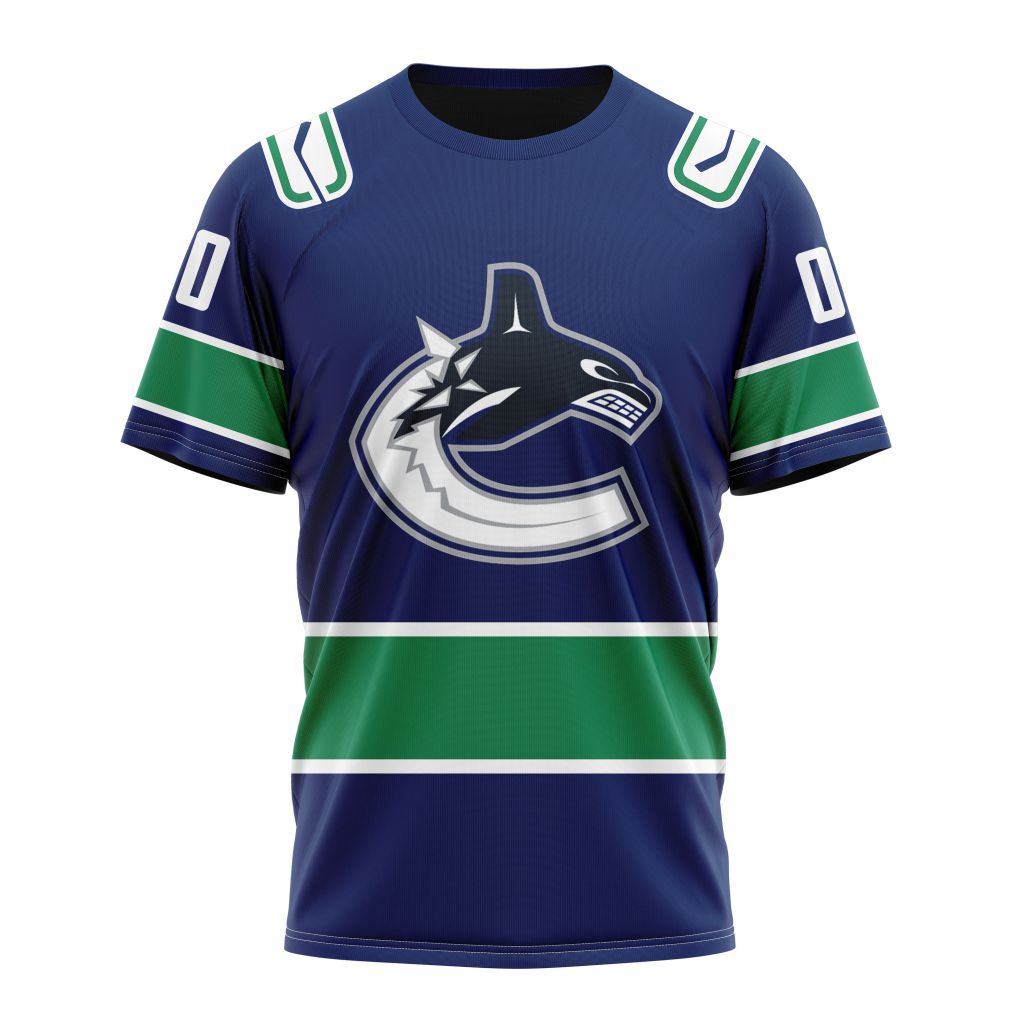 Vancouver Canucks Personalized Home Kits Personalized Name And Number T-Shirt Oregontrailrvpk Shirt