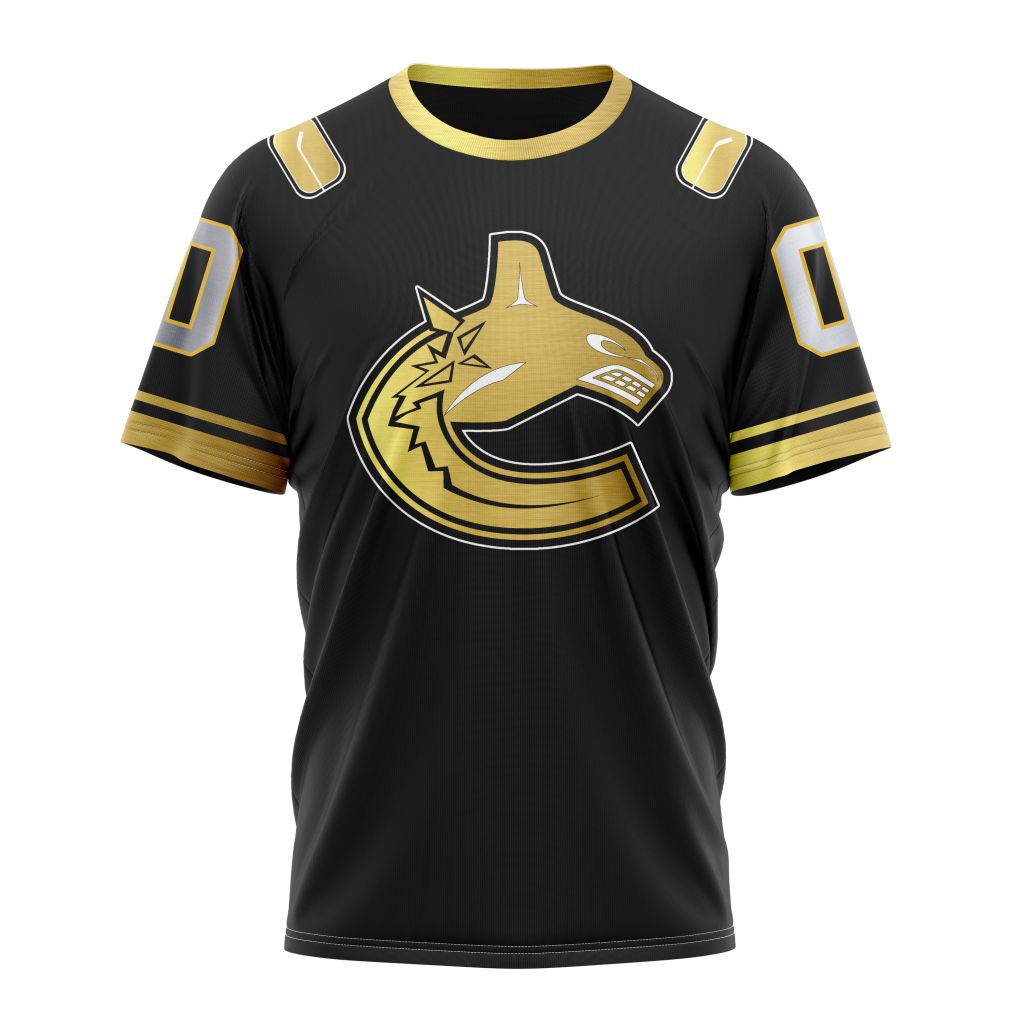 Vancouver Canucks Special Black And Gold Design 01 Personalized Name And Number T-Shirt Oregontrailrvpk Shirt