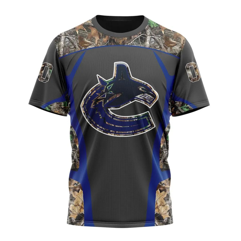 Vancouver Canucks Special Camo Hunting Design Personalized Name And Number T-Shirt Oregontrailrvpk Shirt