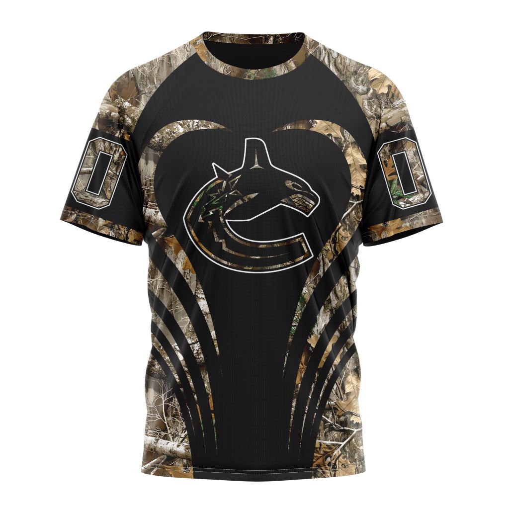 Vancouver Canucks Special Camo Hunting Personalized Name And Number T-Shirt Oregontrailrvpk Shirt