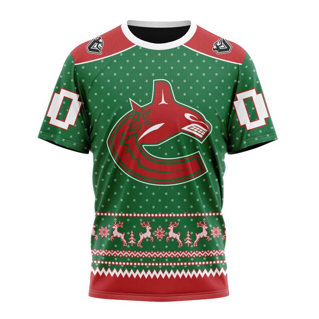Vancouver Canucks Special Christmas Apparel Personalized Name And Number T-Shirt Oregontrailrvpk Shirt