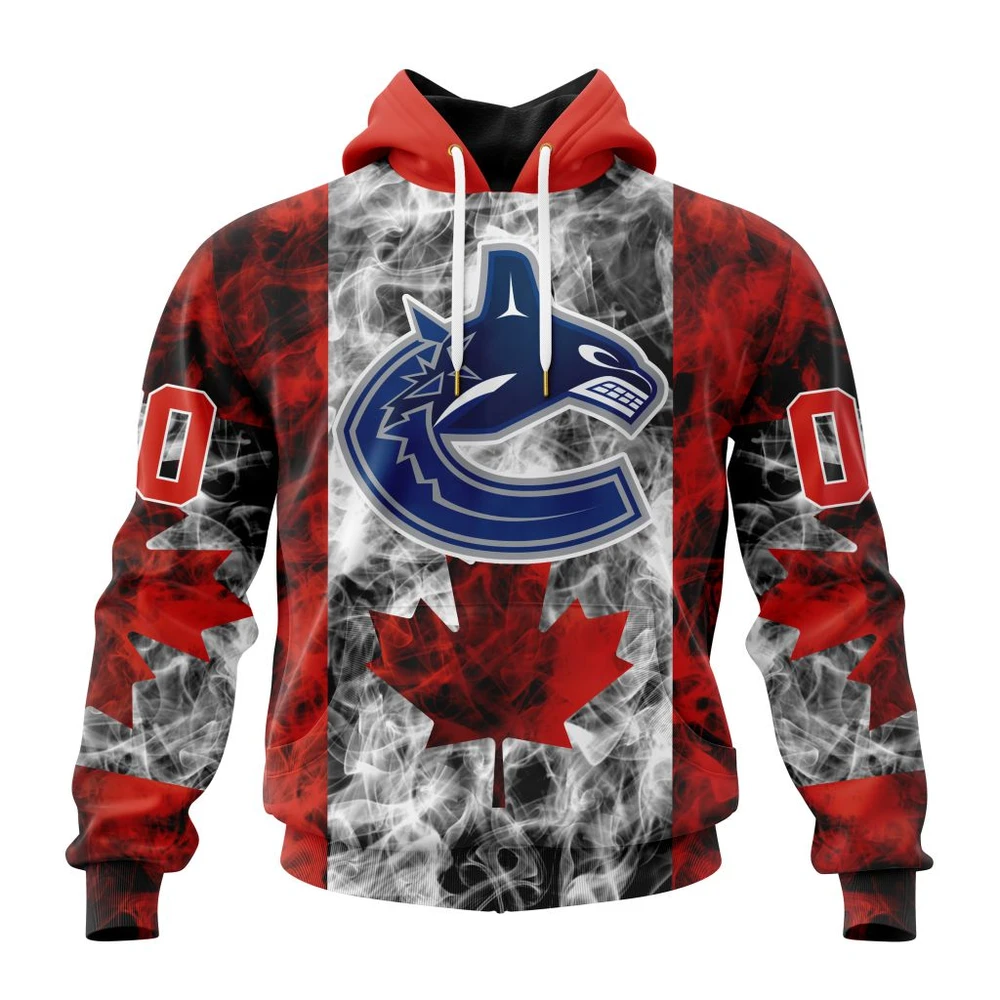 Vancouver Canucks Special Design For Canada Day All Over Print Hoodie Style 27969