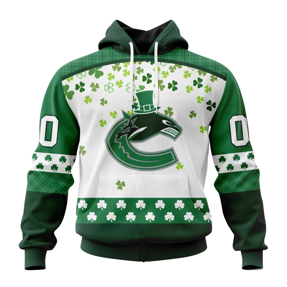Vancouver Canucks Special Design For St. Patrick Day All Over Print Hoodie Style 22956